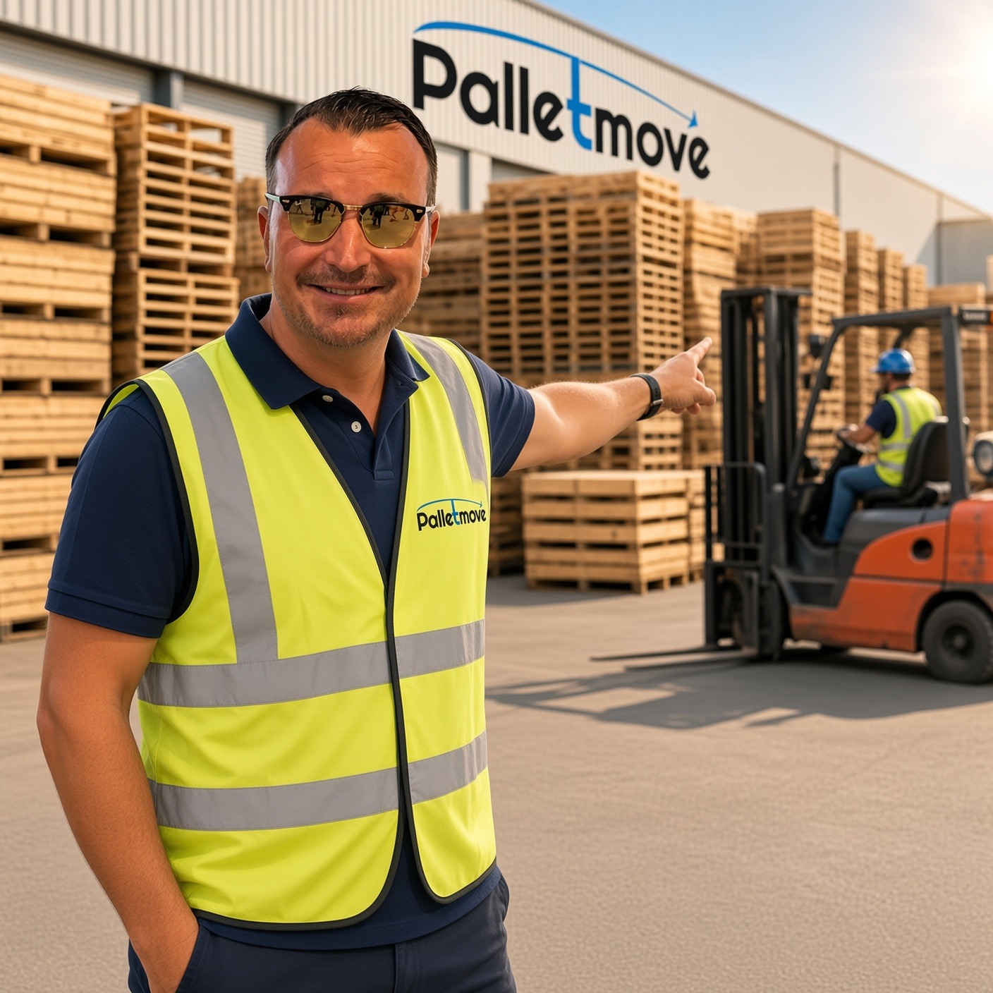 Alexander Tyrrell, Co-Founder and Managing Director of Palletmove, at a Palletmove pallet yard
