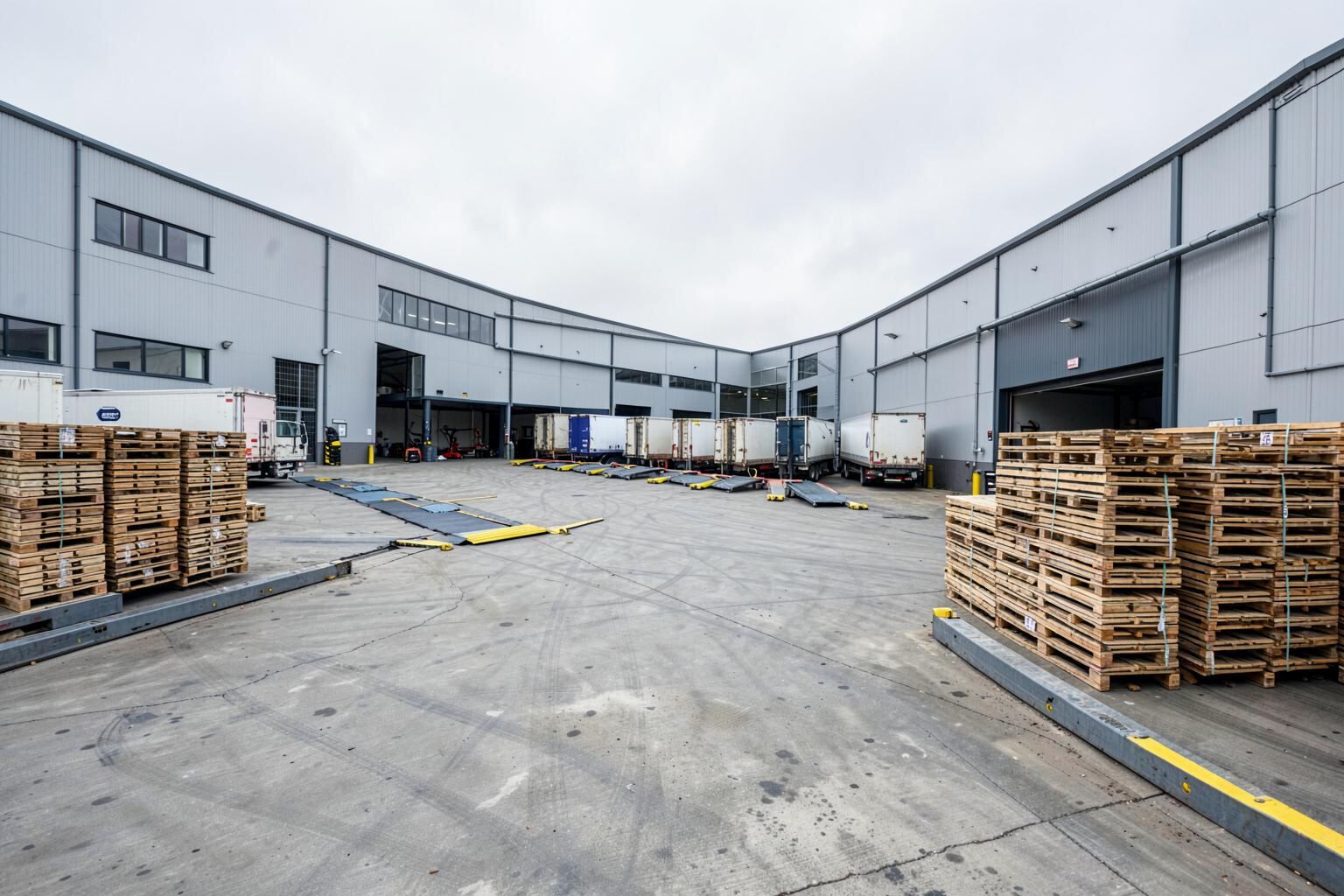A Basingstoke distribution park with palletised stock