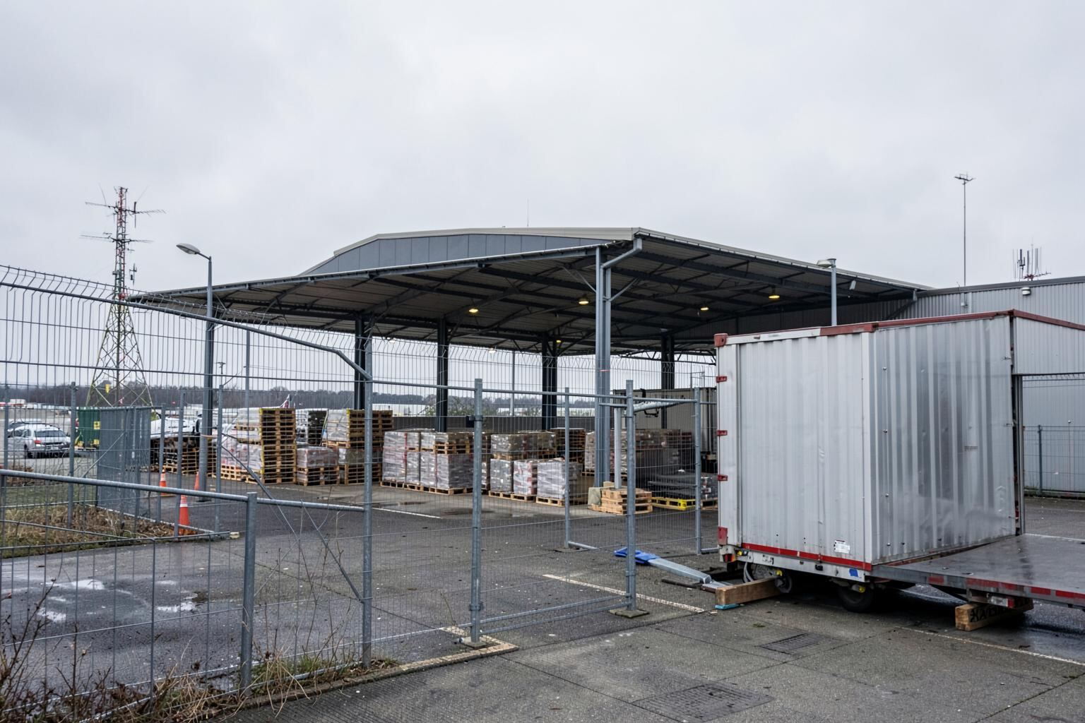A Crawley air-freight estate handling palletised goods