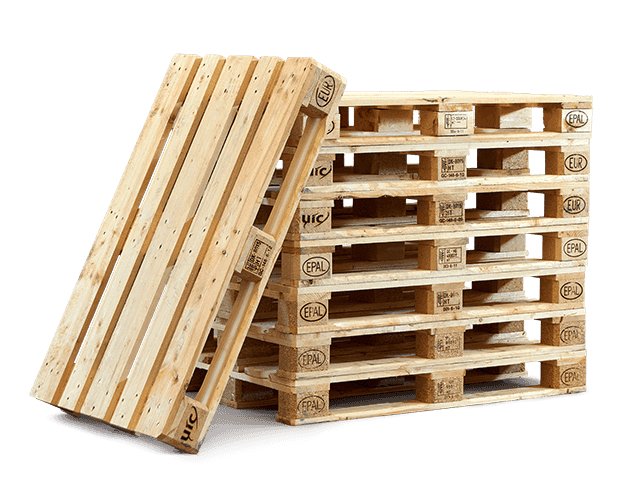 Timber pallets built to the 1200 by 800 millimetre Euro footprint