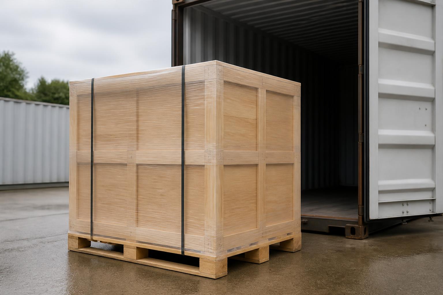 Export loads shrink-wrapped on timber pallets ready for despatch